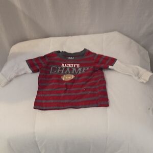 child of mine Red and Gray Striped 'Daddy's Champ' Long Sleeve Tee